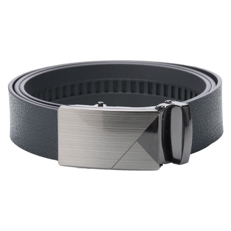 Ceinture en cuir noir à boucle automatique pour homme