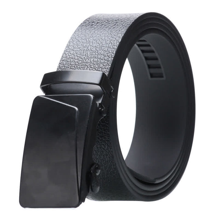 Ceinture en cuir noir à boucle automatique pour homme