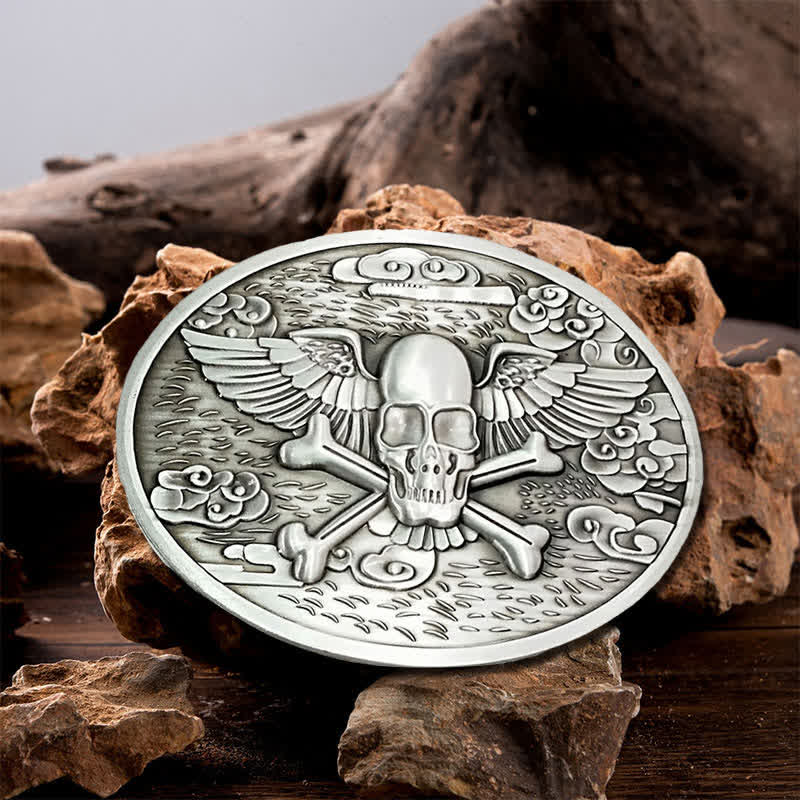 Ceinture en cuir avec boucle créative pour porte-bière en forme d'ange et de crâne pour homme