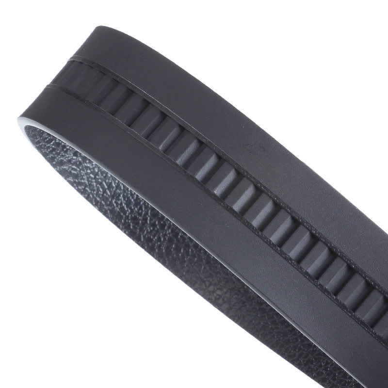Ceinture en cuir noir à boucle automatique pour homme