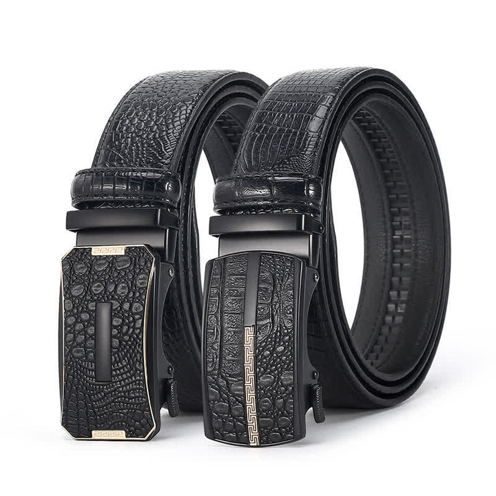 Ceinture en cuir de luxe à motif peau de crocodile pour homme