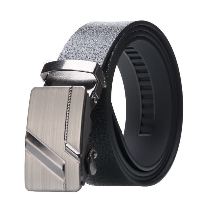 Ceinture en cuir noir à boucle automatique pour homme