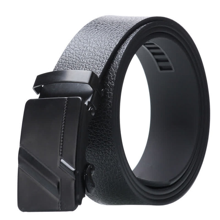 Ceinture en cuir noir à boucle automatique pour homme