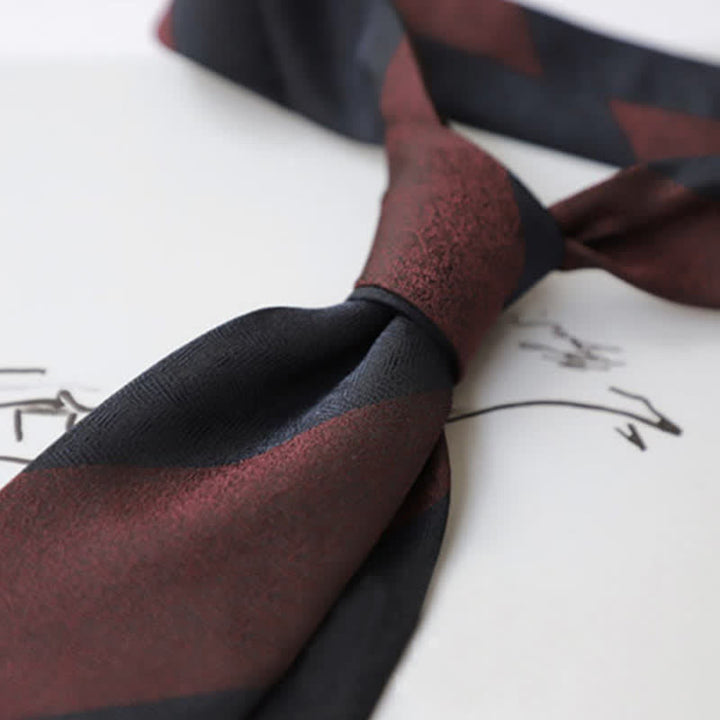 Cravate rayée à blocs de couleurs pour hommes