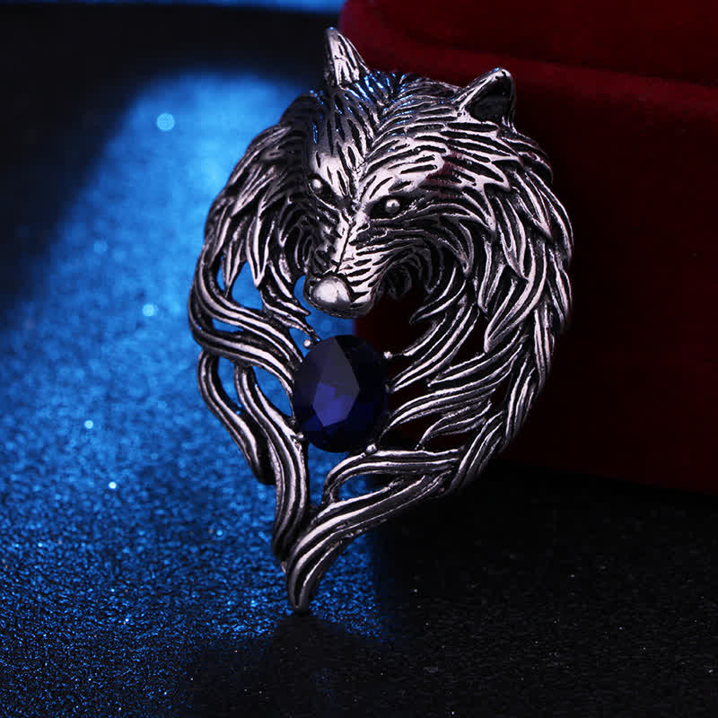 Broche tête de loup pour homme Legend