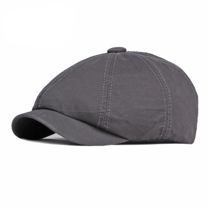 Casquette béret décontractée en coton de couleur unie