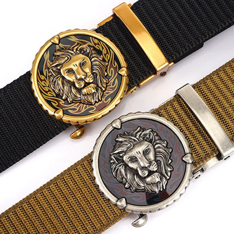 Ceinture pratique en nylon à motif tête de lion pour homme - image 2