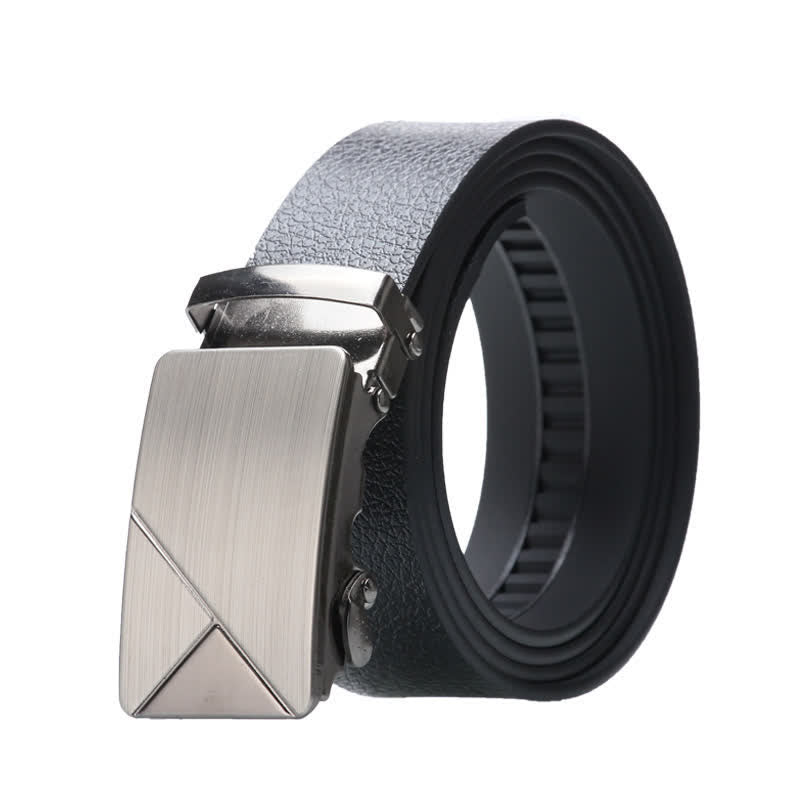 Ceinture en cuir noir à boucle automatique pour homme