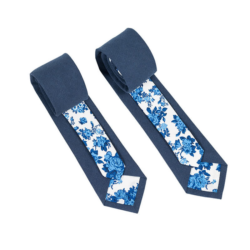 Cravate patchwork florale à carreaux pour homme