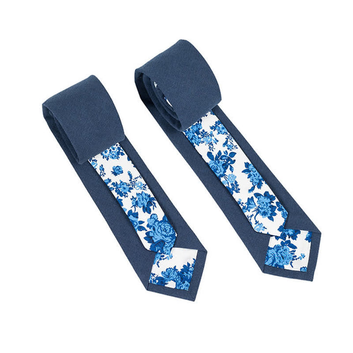 Cravate patchwork florale à carreaux pour homme