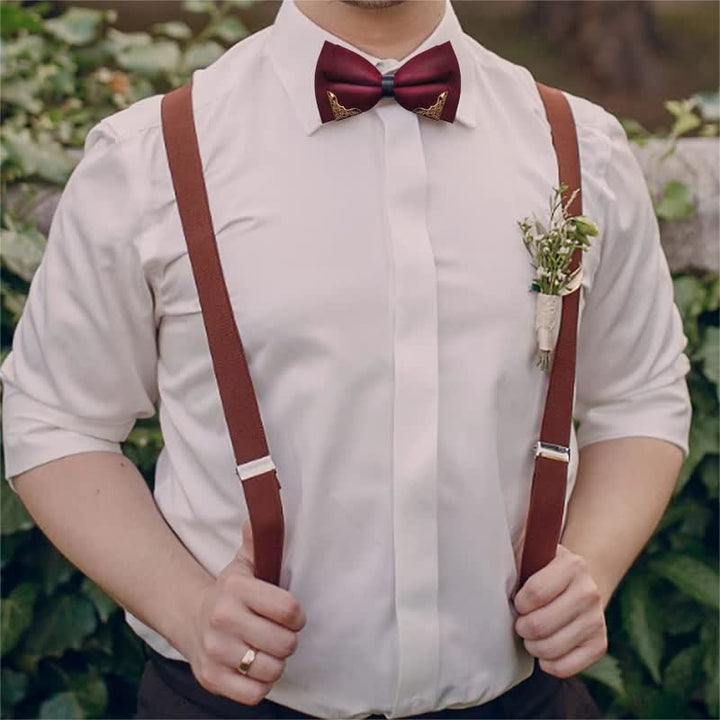 Noeud papillon classique en métal doré pour homme