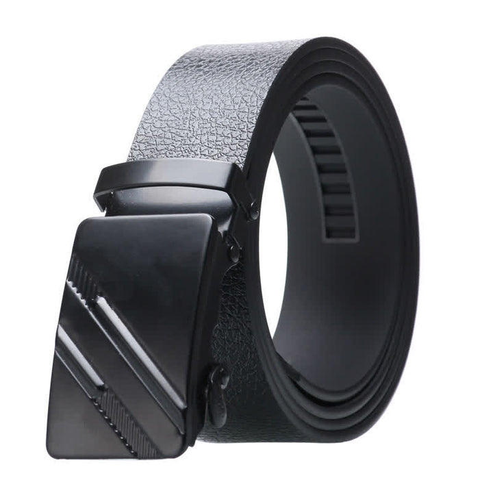 Ceinture en cuir noir à boucle automatique pour homme