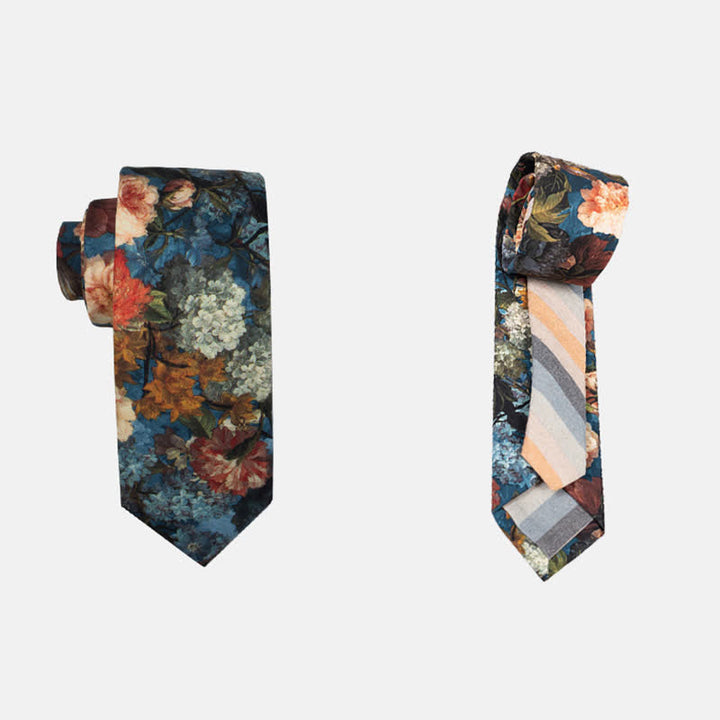Cravate patchwork florale à carreaux pour homme