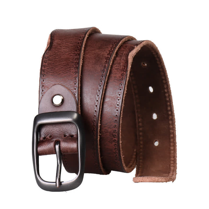 Ceinture en cuir vieilli style western pour homme