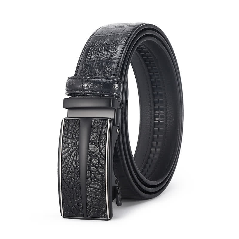 Ceinture en cuir de luxe à motif peau de crocodile pour homme