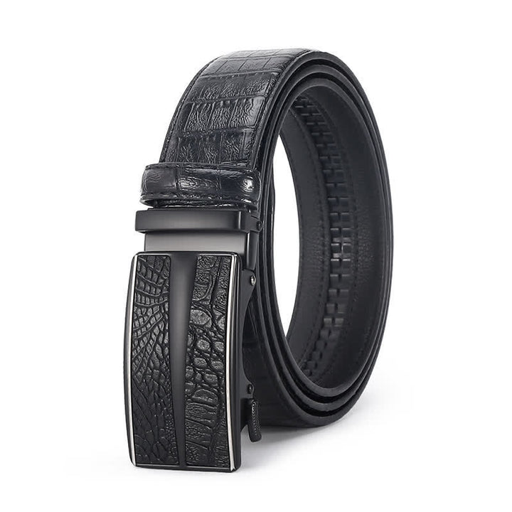 Ceinture en cuir de luxe à motif peau de crocodile pour homme