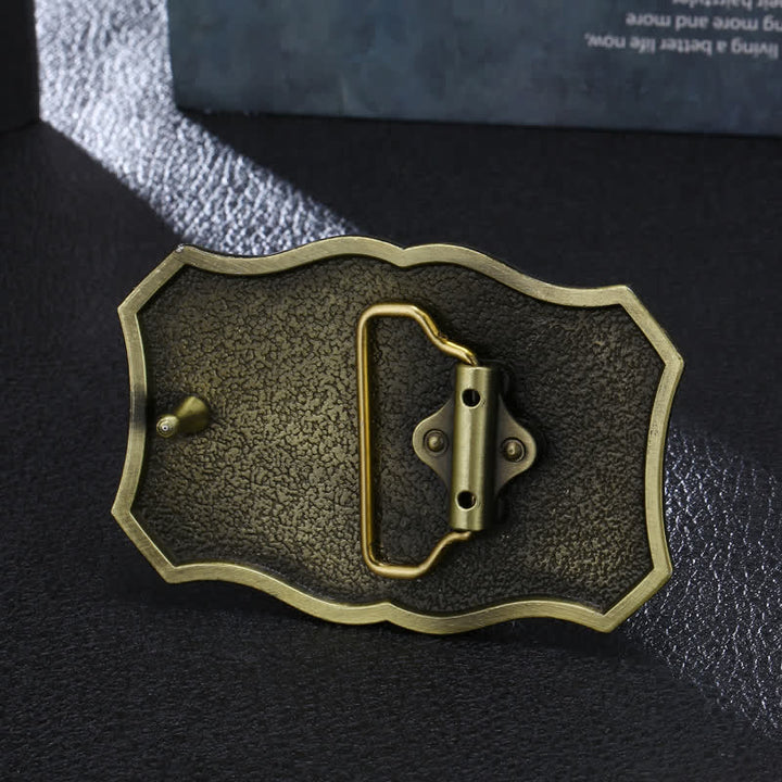 Ceinture en cuir à boucle en forme de flèche de taureau à longue corne pour homme