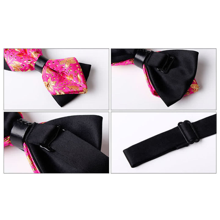 Nœud papillon pointu à motif cachemire doré pour homme