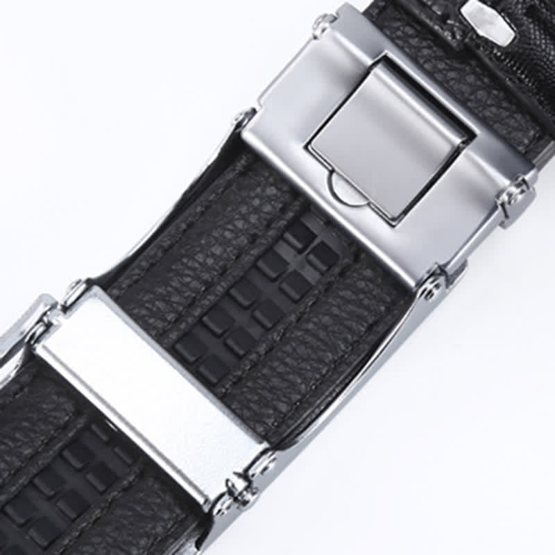 Ceinture en cuir de luxe à motif peau de crocodile pour homme