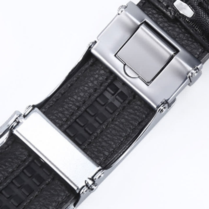 Ceinture en cuir de luxe à motif peau de crocodile pour homme