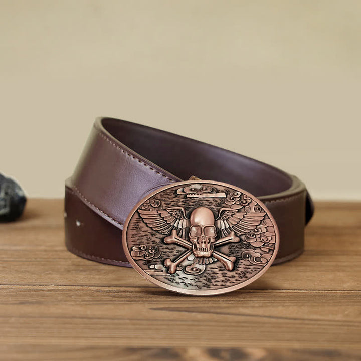 Ceinture en cuir avec boucle créative pour porte-bière en forme d'ange et de crâne pour homme