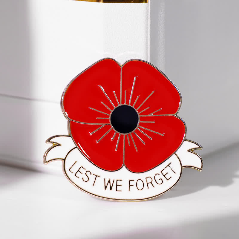 Lot de 3 broches coquelicot unisexes « Lest We Forget »