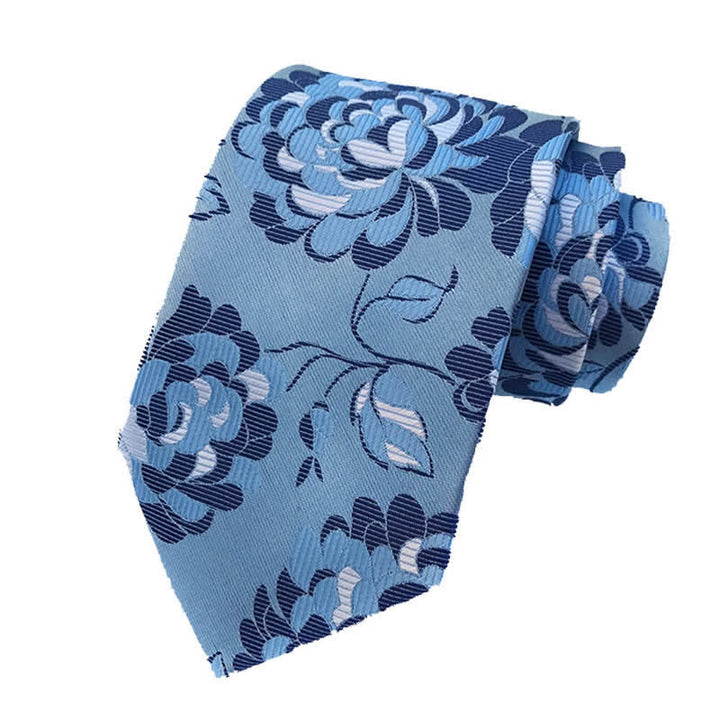 Ensemble de 3 cravates à motif de pivoines pour homme
