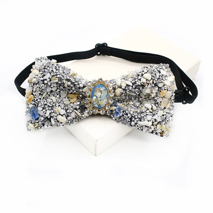 Nœud papillon pour homme avec perles colorées en pierre naturelle