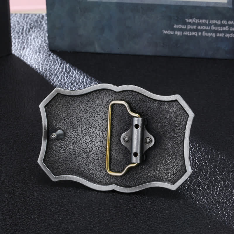 Ceinture en cuir à boucle en forme de flèche de taureau à longue corne pour homme