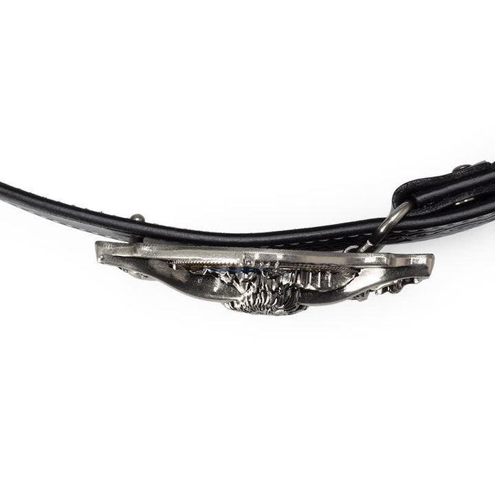 Ceinture en cuir gaufré pour homme avec motif taureau Longhorn