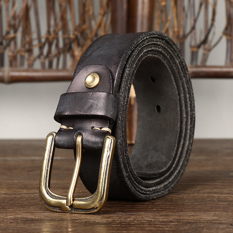 Ceinture en cuir pour homme avec motif d'ancre de bateau sculpté