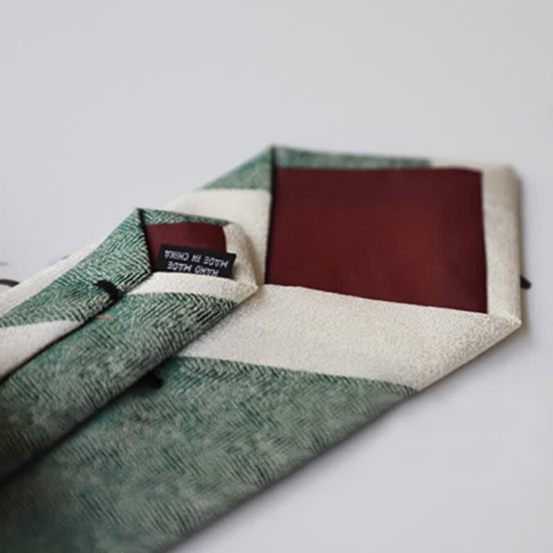 Cravate rayée à blocs de couleurs pour hommes