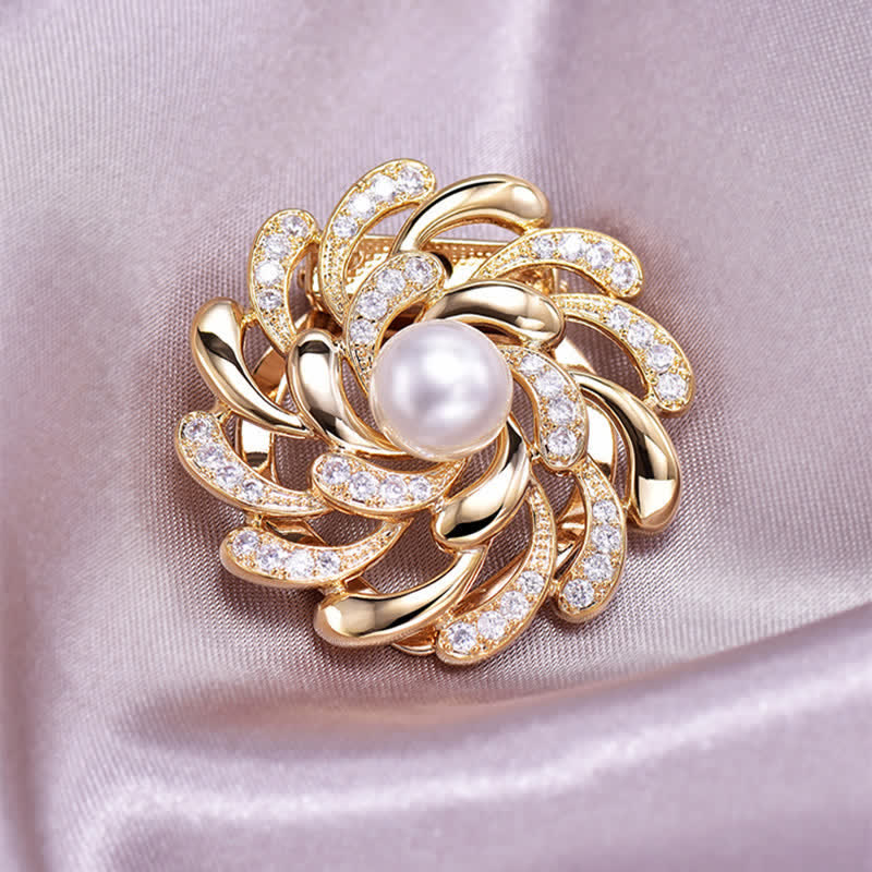 Broche à boucle florale en chrysanthème pour femme