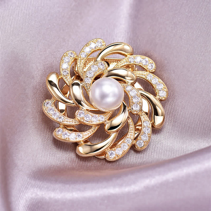 Broche à boucle florale en chrysanthème pour femme