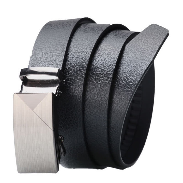 Ceinture en cuir noir à boucle automatique pour homme