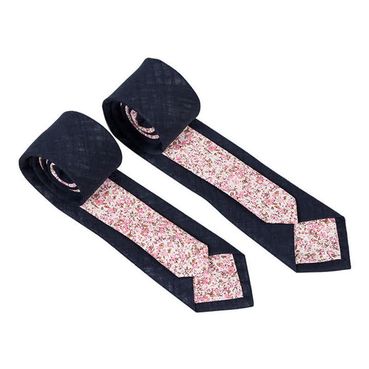 Cravate patchwork florale à carreaux pour homme