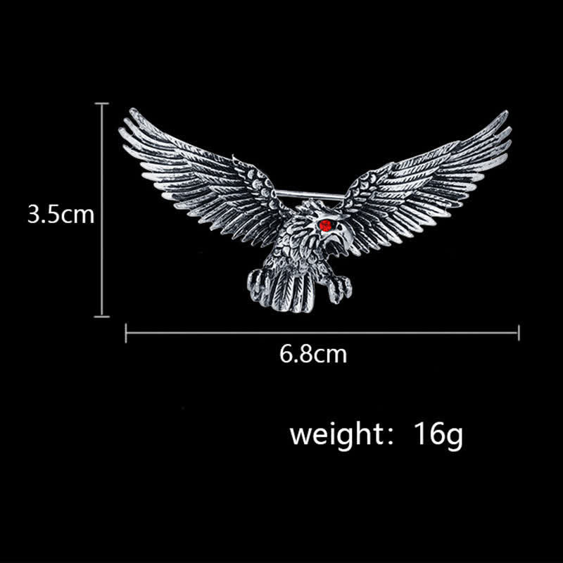 Broche rétro pour homme représentant un faucon à tête blanche