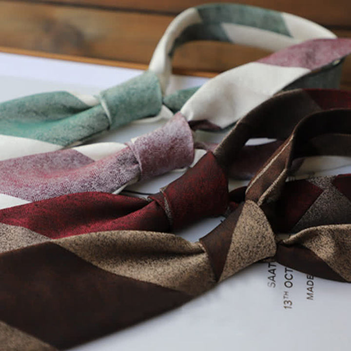 Cravate rayée à blocs de couleurs pour hommes