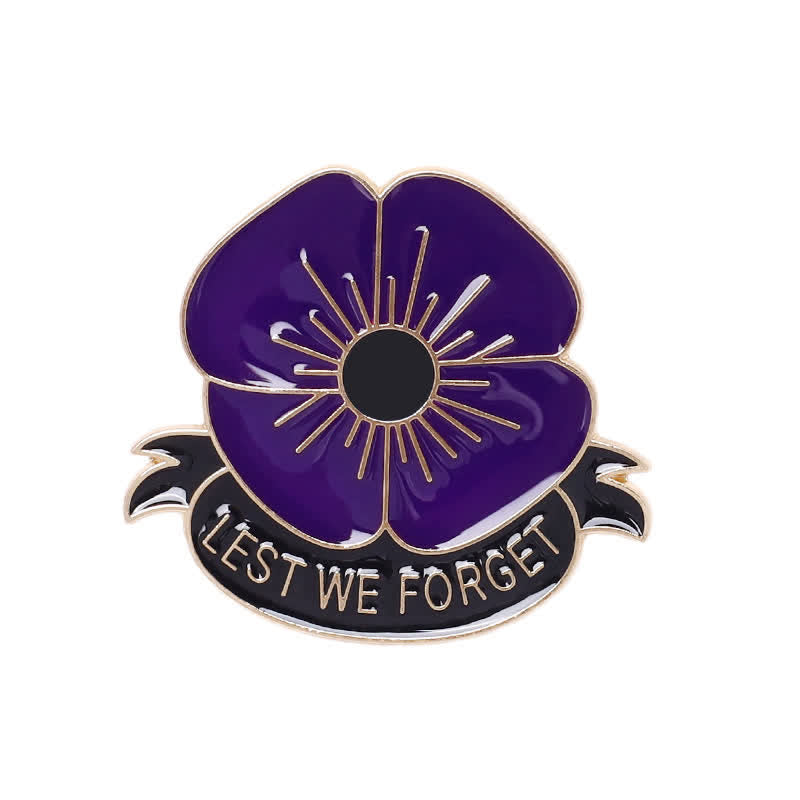 Lot de 3 broches coquelicot unisexes « Lest We Forget »