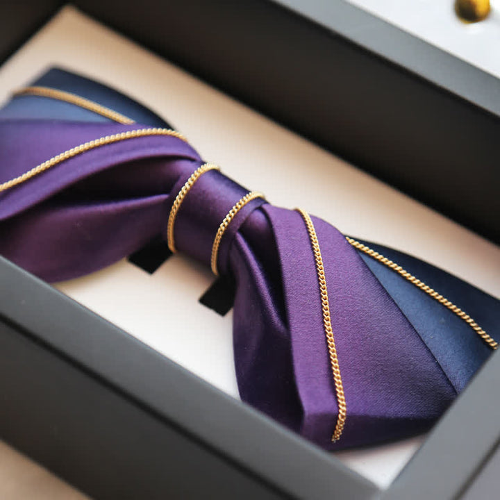 Nœud papillon torsadé à pochette graduée pour homme