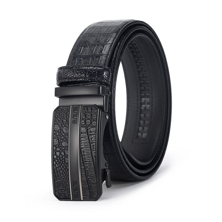 Ceinture en cuir de luxe à motif peau de crocodile pour homme