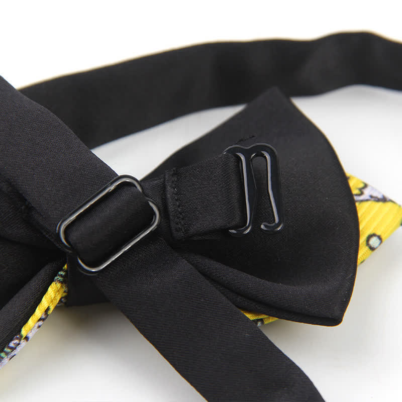 Nœud papillon pointu pour homme avec motif hippocampe