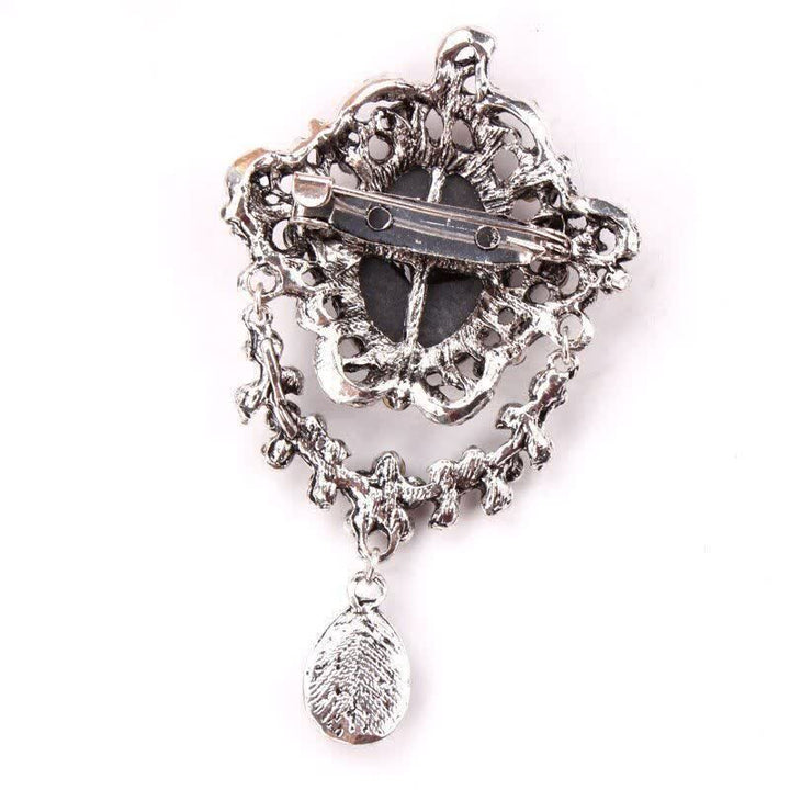 Broche en forme de larme pour femme avec camée Maiden