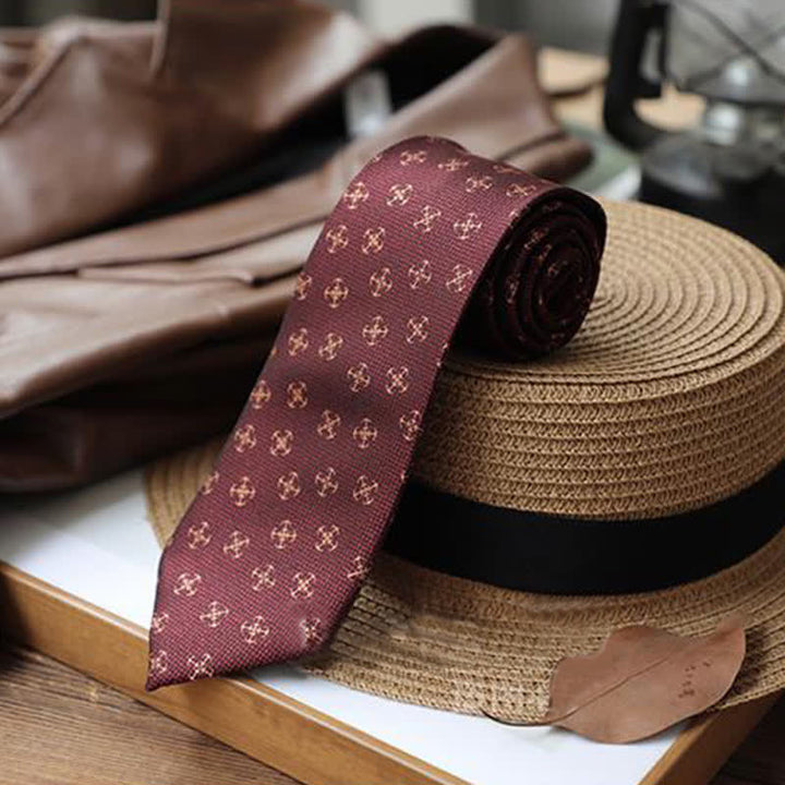 Cravate de navigation pour homme avec ancre de bateau et barre