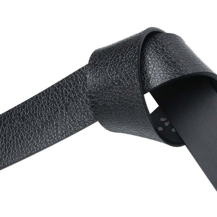 Ceinture en cuir noir à boucle automatique pour homme