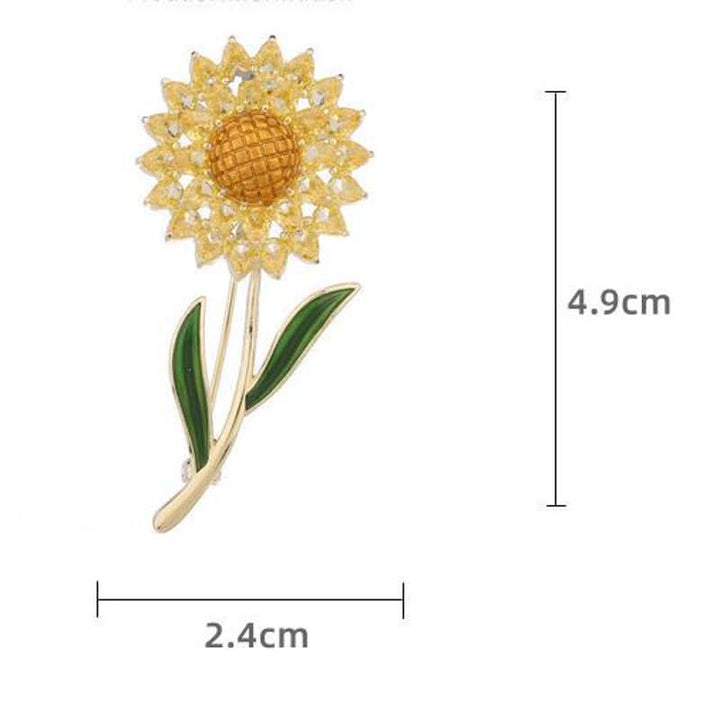 Broche tournesol en or pour femme