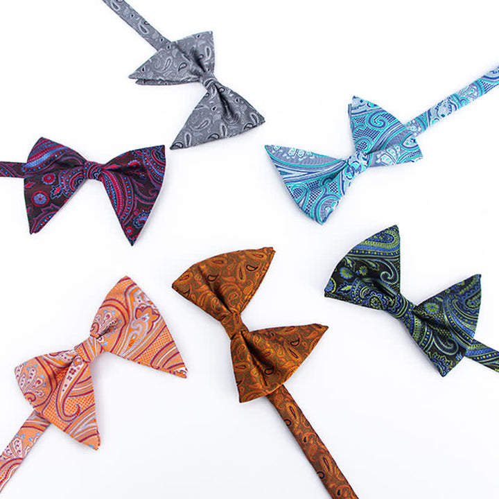 Nœud papillon surdimensionné à imprimé cachemire coloré pour homme