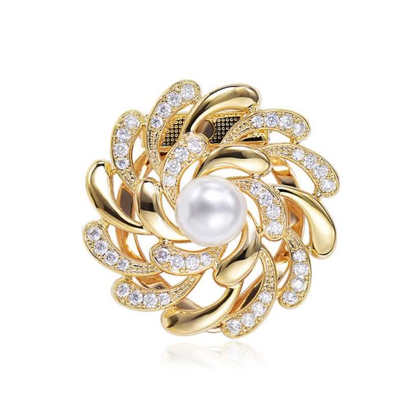 Broche à boucle florale en chrysanthème pour femme