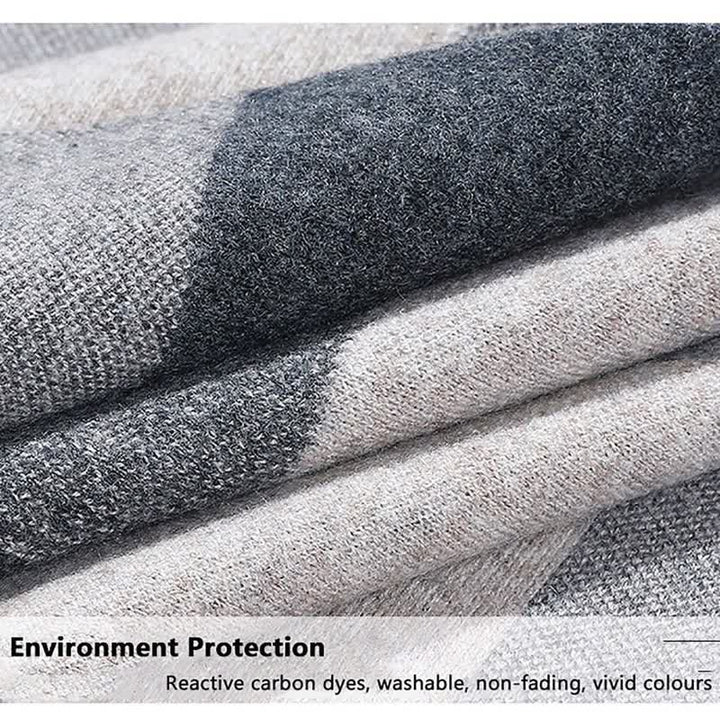 Écharpe en pure laine à carreaux pour homme, idéale pour les loisirs et les affaires