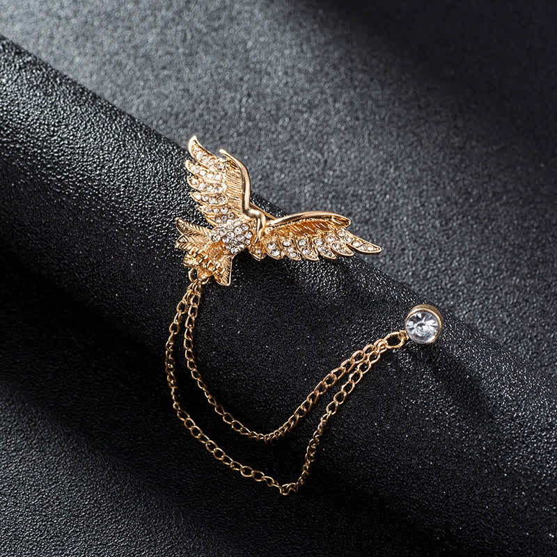 Broche chaîne aigle volant pour homme